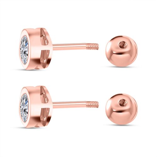 Lab Grown Diamant Ohrringe 925 Silber 750 Roségold Vermeil ca. 1,00 ct. image number 4