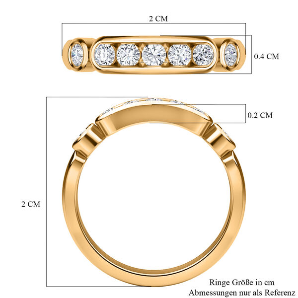 Moissanit Ring, 925 Silber Gelbgold Vermeil - 0,49 ct. image number 7