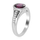 Rhodolith Granat und Zirkon Ring 925 Silber Platin-Überzug image number 3