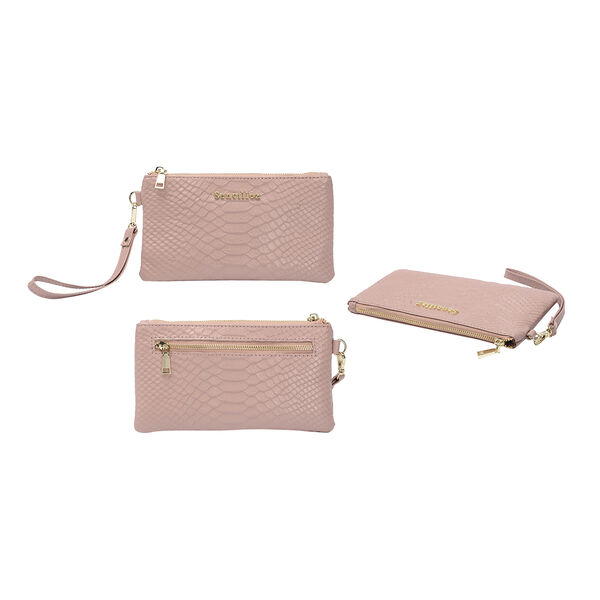 SENCILLEZ - 100% Leder Clutch, Rosa image number 4