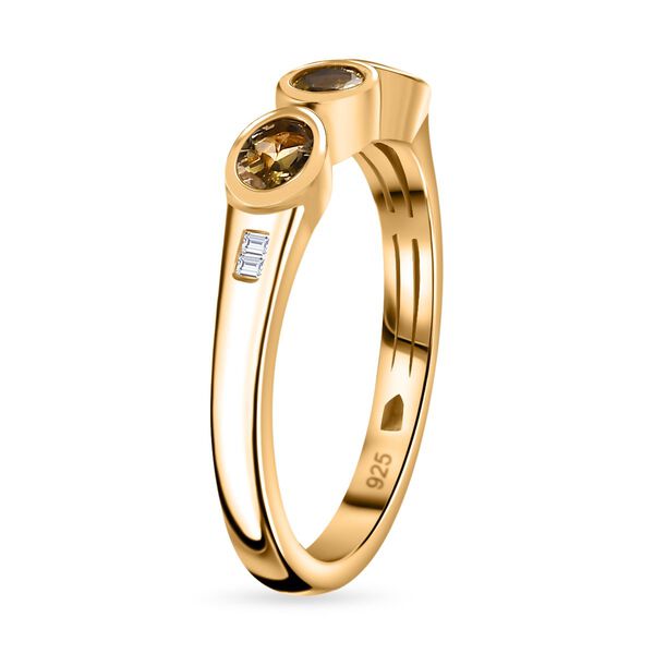 AA nat&uuml;rlicher, goldener Tansanit und Diamant-Ring - 0,52 ct. image number 5