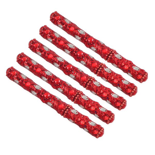 6-teiliges Schreibset mit Perlenverzierung, Aufbewahrungsbox im Tagebuchstil, 5 Kugelschreiber, Rot image number 5