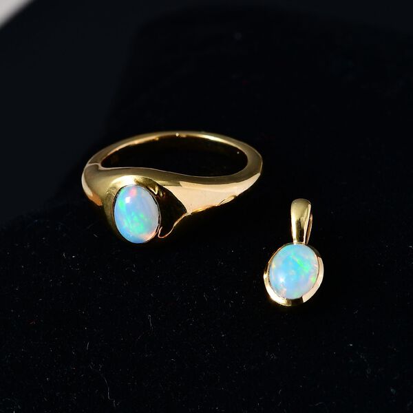 AA natürliches, äthiopisches Welo Opal-Schmuckset - 1,04 ct. image number 3