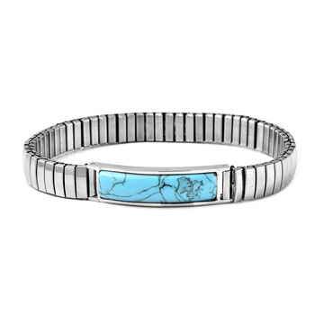 Flexibles, blaues Howlit-Armband, 19 cm, ca. 15,00 ct