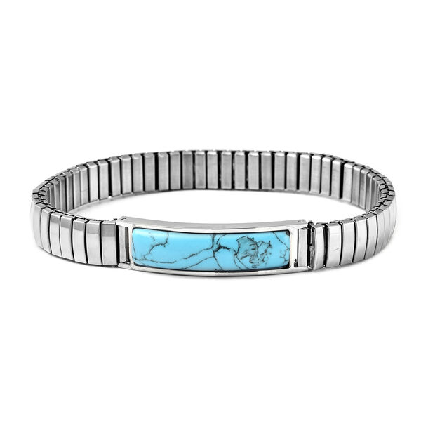 Flexibles, blaues Howlit-Armband, 19 cm, ca. 15,00 ct