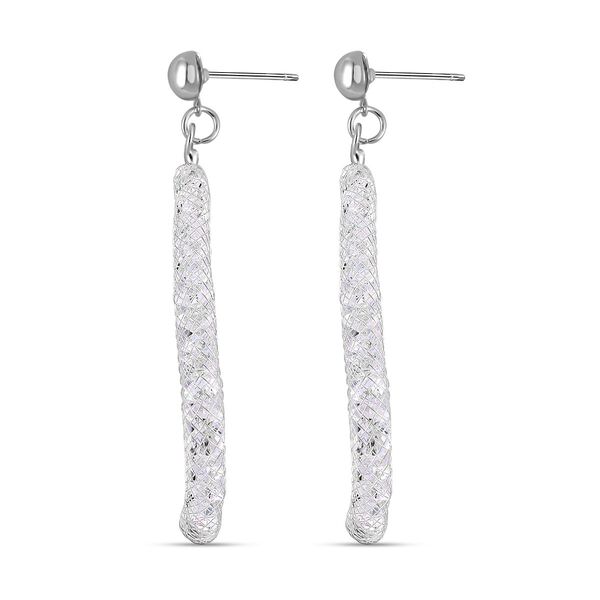 Weißer Kristall Ohrringe Reines Messing image number 4