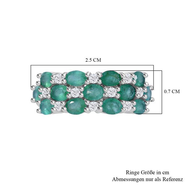 AA Kagem sambischer Smaragd und Zirkon-Ring -  2,21 ct. image number 4