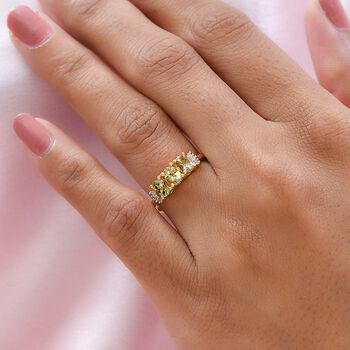 AA Nat&uuml;rlicher goldener Tansanit und Diamant-Ring - 1,03 ct.