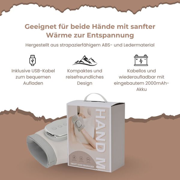 Hand-Massagegerät in Handschuhform mit Wärmefunktion, 19x24,5x10 cm, Grau image number 3