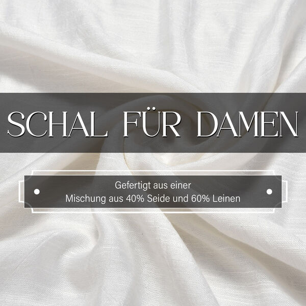 Schal aus Seide und Leinen, 70x200 cm, Naturwei&szlig; image number 2