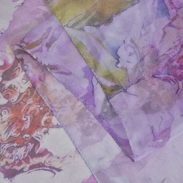 LA MAREY - bedruckter Seidenschal, 180x110 cm, abstraktes Muster, Rosa image number 2