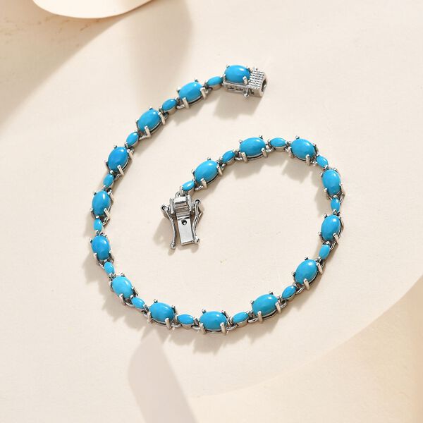 Amerikanischer, Natürlicher Sleeping Beauty Türkis Armband, ca. 20 cm, 925 Silber platiniert ca. 11.23 ct image number 2