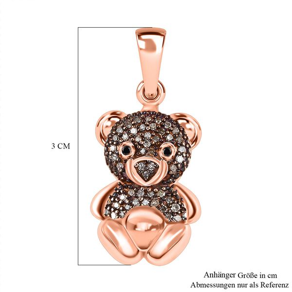 Nat&uuml;rlicher Champagner Diamant und Schwarzer Diamant, Anh&auml;nger 925 Silber Ros&eacute;gold Vermeil ca. 0.25 ct image number 6