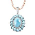 D'Joy Larimar, Süßwasser Perle Schmuckset ca. 45 cm 925 Silber rhodiniert