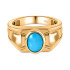 Natürlicher Sleeping Beauty Türkis Ring 925 Silber Gelbgold Vermeil (Größe 21.00) ca. 1.38 ct