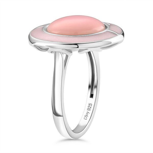 D'Joy Natürlicher Rosa Königsmuschel Perle (12 mm) Ring 925 Silber Zweifarbige Beschichtung (Größe 18.00) ca. 6.25 ct image number 4