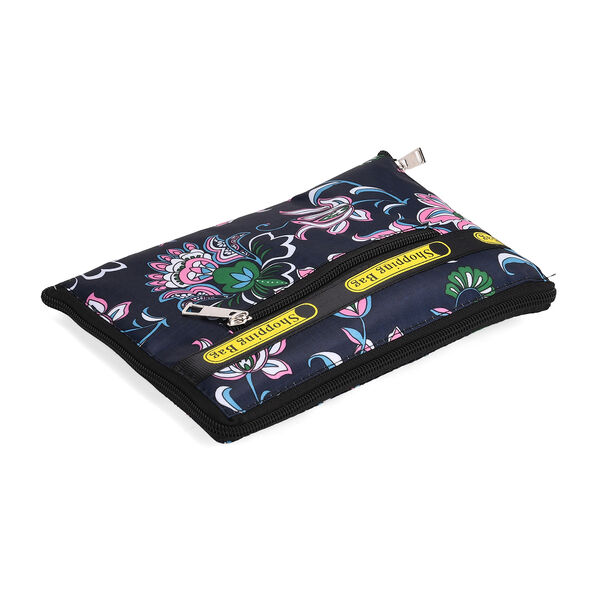 Faltbare Einkaufstasche aus wasserabweisendem Polyester, Blumenmuster, 40x43 cm, Tragegriffe 22 cm, Rosa image number 7