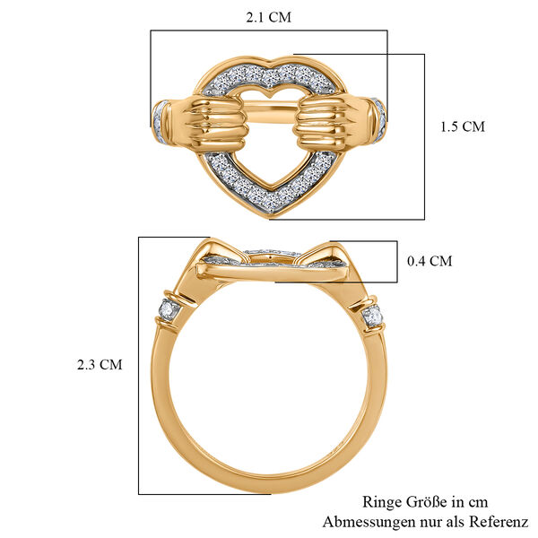 LUXURIANT SI Labor Diamant Ring, 925 Silber 750 Gelbgold Vermeil - 0,24 ct. image number 7