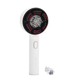 BEAUTECH Kopfhaut-Massagebürste mit rotem Therapielicht und 3 Massagestufen, 22x8,5x6 cm, Weiß