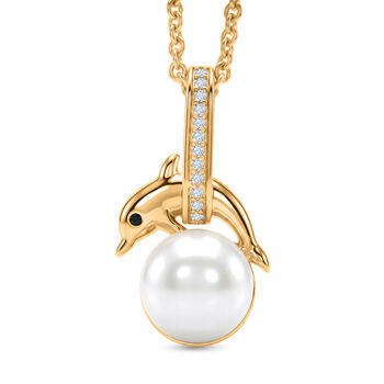 EVER TRUE S&uuml;&szlig;wasser Perle (9-9.5 mm), Wei&szlig;er Zirkon Schmuckset ca. 50 cm