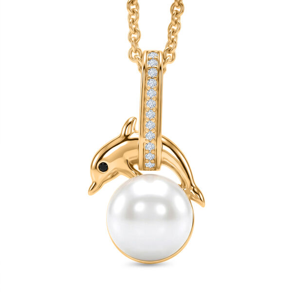 EVER TRUE S&uuml;&szlig;wasser Perle (9-9.5 mm), Wei&szlig;er Zirkon Schmuckset ca. 50 cm