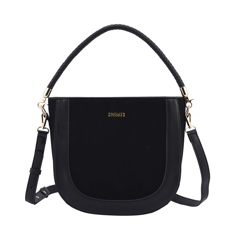 Hobo Tasche mit abnehmbarem Riemen, Größe 26x8x14 cm, Schwarz image number 0