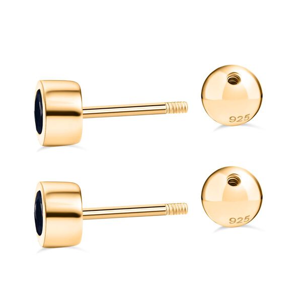 Masoala Saphir Ohrringe, 925 Silber 750 Gelbgold Vermeil - 0,77 ct. image number 4