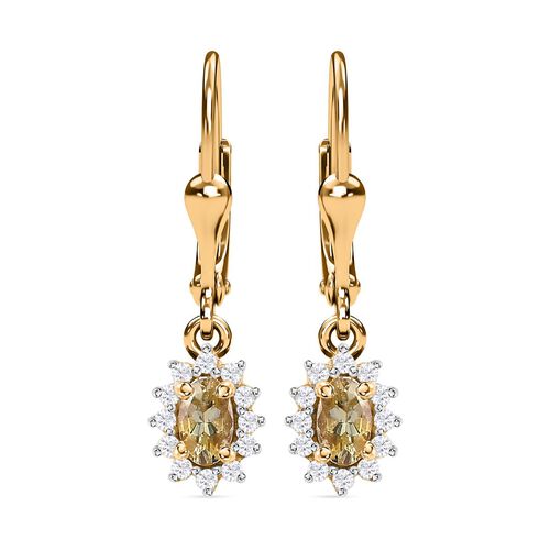AA natürliche goldene Tansanit und Zirkon Ohrringe - 0,71 ct. image number 0