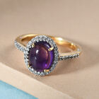 Afrikanischer Amethyst und Zirkon Ring 925 Silber vergoldet  ca. 2,37 ct image number 1
