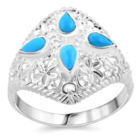 Royal Bali Kollektion - Sleeping Beauty Türkis Ring - 1,24 ct.