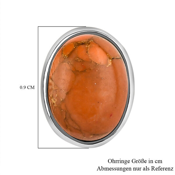 Orange Mojave T&uuml;rkis Ohrstecker, 925 Silber ca. 2.66 ct image number 5