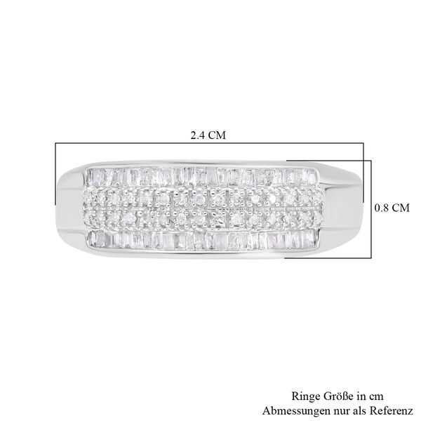 Wei&szlig;er Diamant Ring, 925 Silber platiniert, (Gr&ouml;&szlig;e 20.00) ca. 0.33 ct image number 5