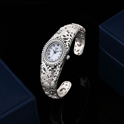 Royal Bali Kollektion - EON 1962 Armreif mit Schweizer Uhrwerk Armbanduhr, wasserdicht, 19 cm image number 1