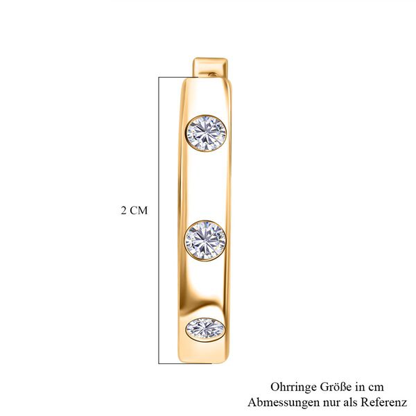 LUXURIANT SI-GH Labor Diamant Creolen, 925 Silber 750 Gelbgold Vermeil - 0,33 ct. image number 5