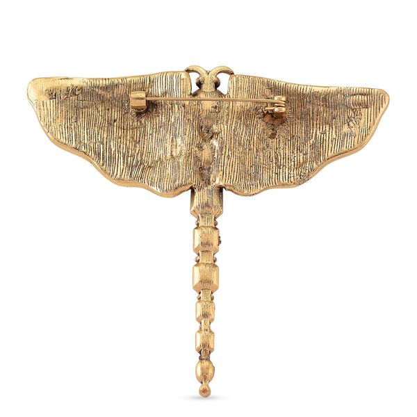 Mehrfarbiger Kristall Brosche  Gelb image number 5