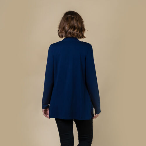 TAMSY - Jersey Cardigan mit offener Vorderseite für Damen, Größe 38, Dunkelblau image number 1