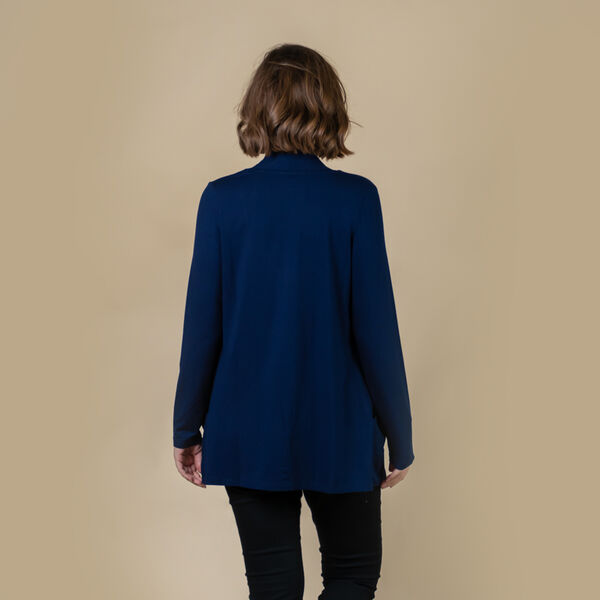 TAMSY - Jersey Cardigan mit offener Vorderseite f&uuml;r Damen, Gr&ouml;&szlig;e 38, Dunkelblau image number 1