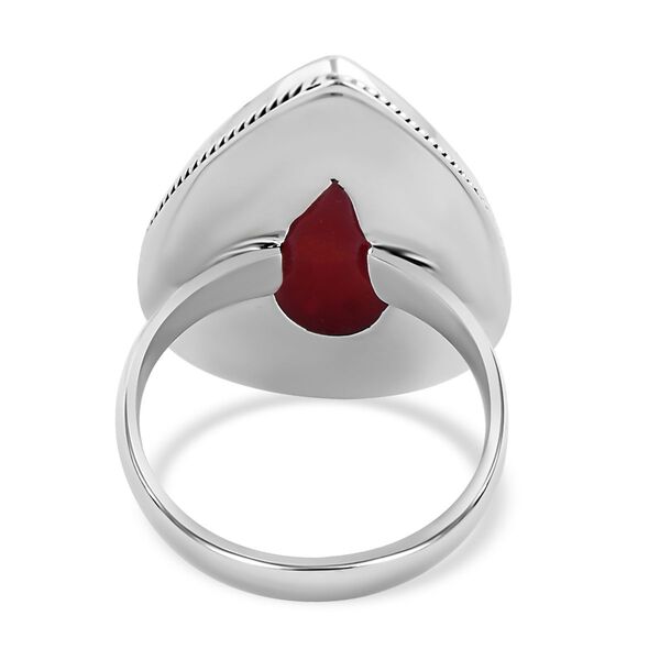 Royal Bali - Rote Koralle Ring, 925 Silber, (Größe 18.00) ca. 6.00 ct image number 4