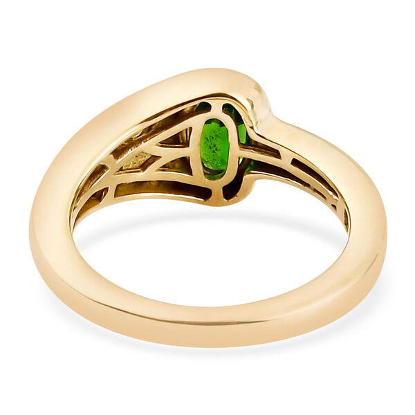 Nat&uuml;rlicher Chromdiopsid und Zirkon Ring 925 Silber vergoldet  ca. 0,59 ct image number 6