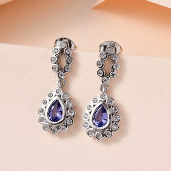 Tansanit und Zirkon Ohrringe - 1,23 ct.