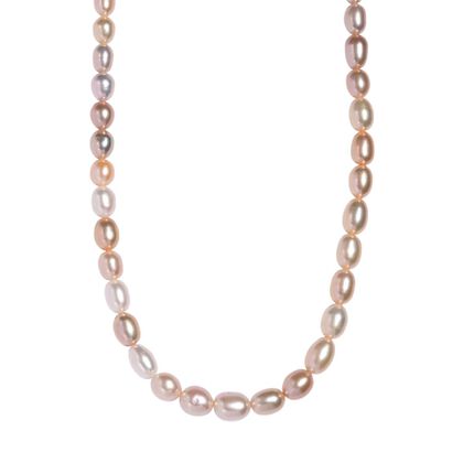 D'Joy AAA Mehrfarbige S&uuml;&szlig;wasser Perle (6*4-7*5 mm)Halskette ca. 45 cm 925 Silber rhodiniert