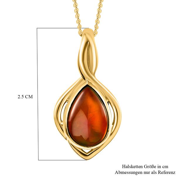 Ammolit Solit&auml;r Anh&auml;nger mit Kette in Silber image number 7