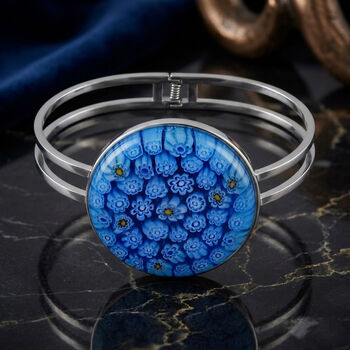 Blauer Armreif im Murano-Stil, 19cm