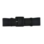 Stretchgürtel mit Schnalle aus Kunstwildleder, schwarz