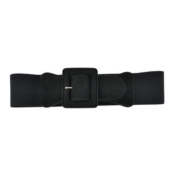 Stretchg&uuml;rtel mit Schnalle aus Kunstwildleder, schwarz