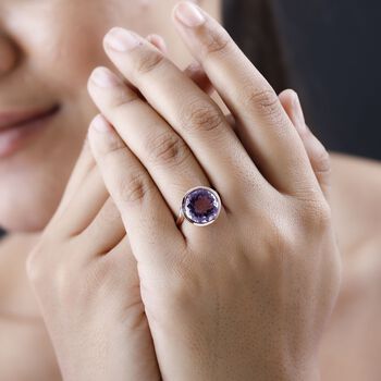 AAA Rose De France Amethyst Ring, 925 Silber ros&eacute;vergoldet (Gr&ouml;&szlig;e 20.00) ca. 6.04 ct