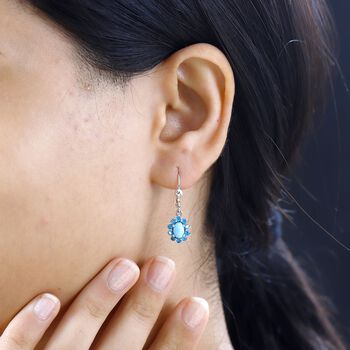 AA Sleeping Beauty T&uuml;rkis, Neon Apatit Ohrringe 925 Silber rhodiniert ca. 1.61 ct