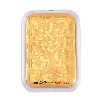 Gold-Barren mit Lebensbaum-Motiv in 999 Gold