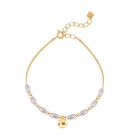 Weiße Muschelkernperle Armband ca. 18.5 cm 925 Silber vergoldet