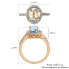 Blau Topas und Zirkon Ring 925 Silber vergoldet (Größe 18.00) ca. 3,16 ct image number 6